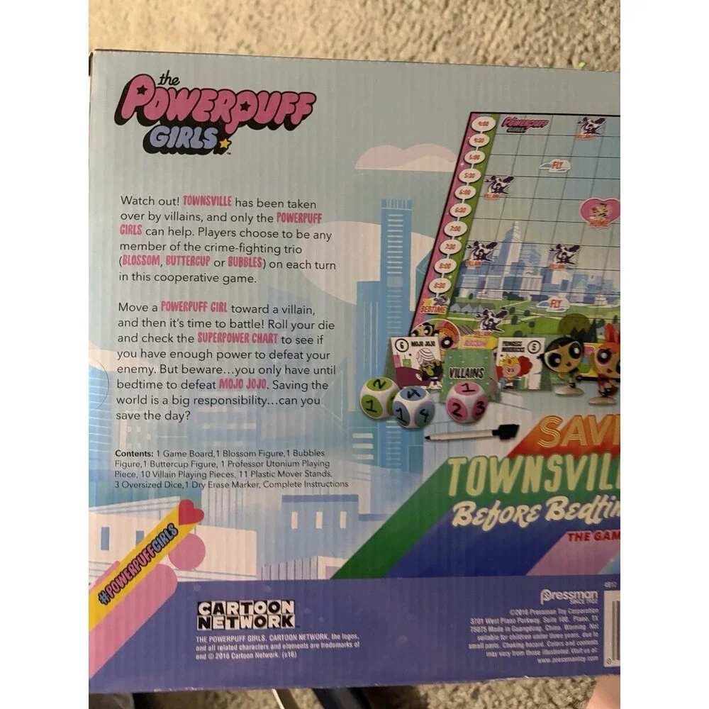The Powerpuff Girls: Saving Townsville Before Bedtime Game Pressman Brand New